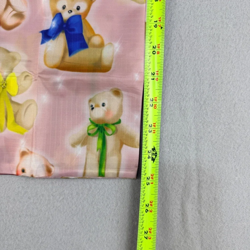 BAGGU Standard Reusable Bag Pink Teddy Bear Bows Ripstop Nylon Tote Foldable